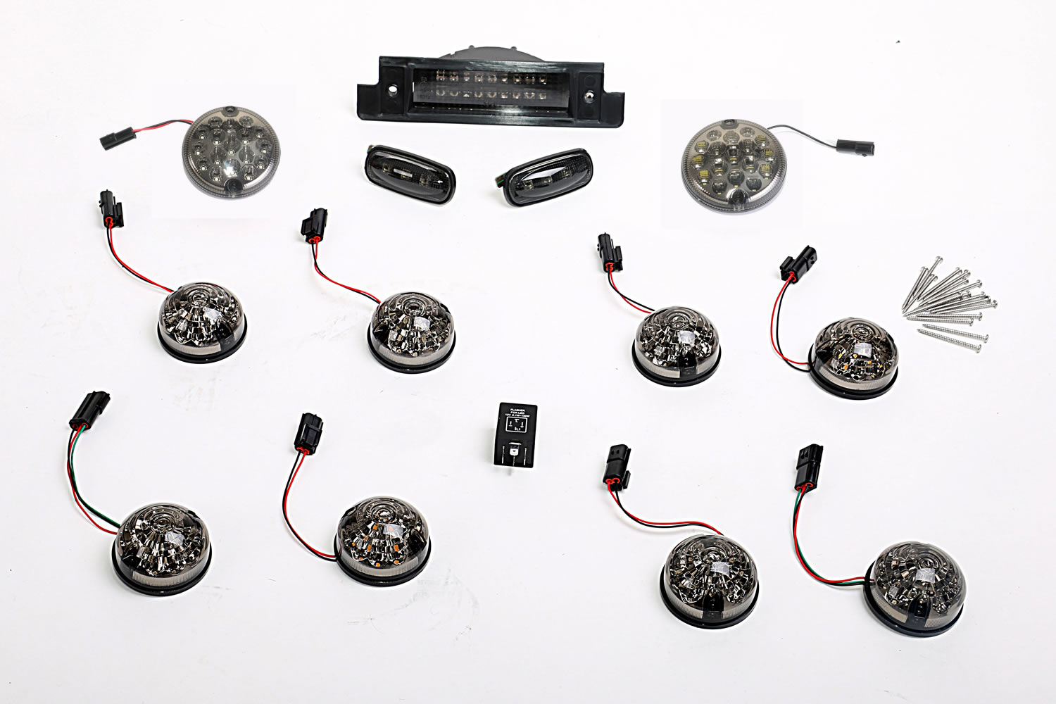 LED Signalleuchten Set in Smoke / Rauchgrau für Defender