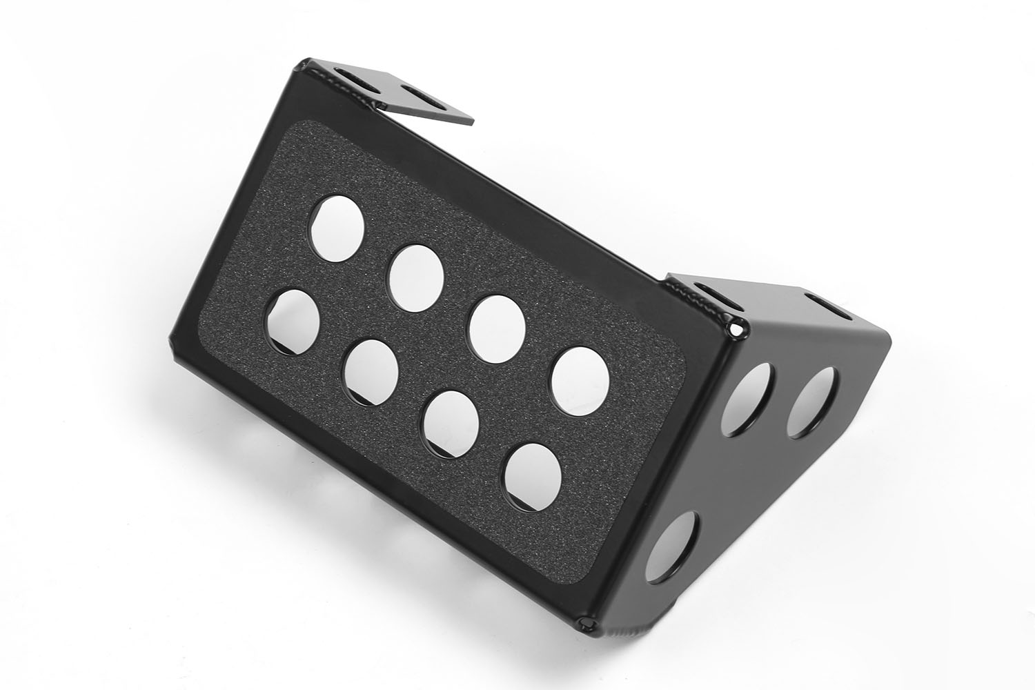 Aluminium step for rear ladder, black powder-coated with anti-slip pad