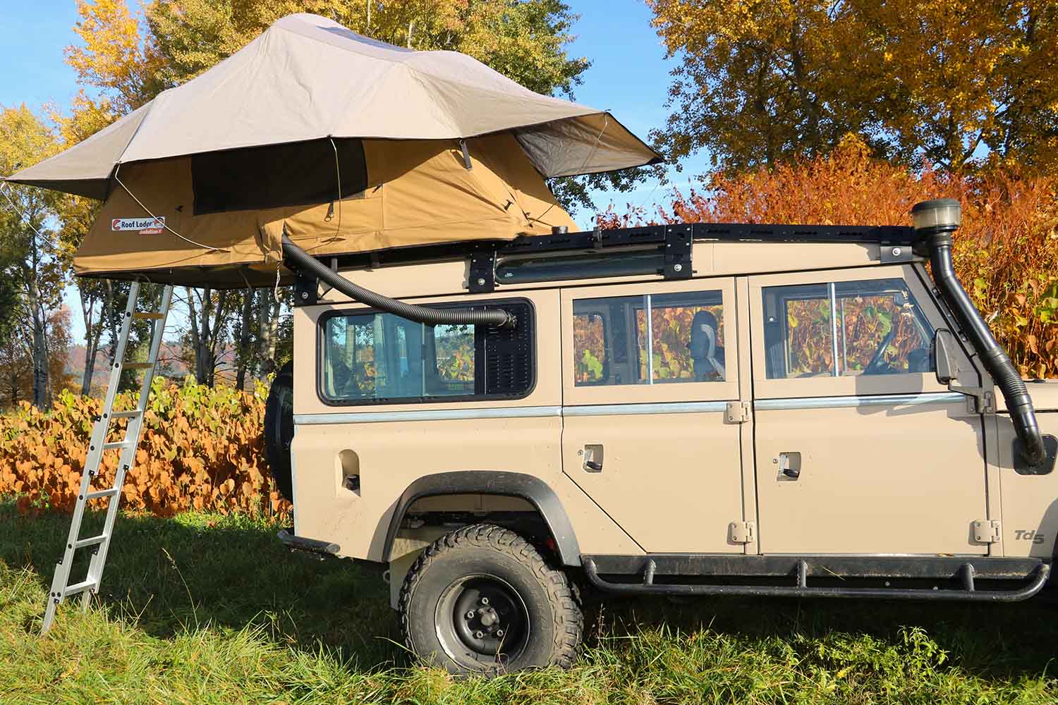 Anwendungsbeispiel, Dachzelt beheizen durch Warmluftdurchführung über Standheizung