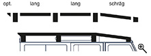 Diagram of van roof rack mounting rails