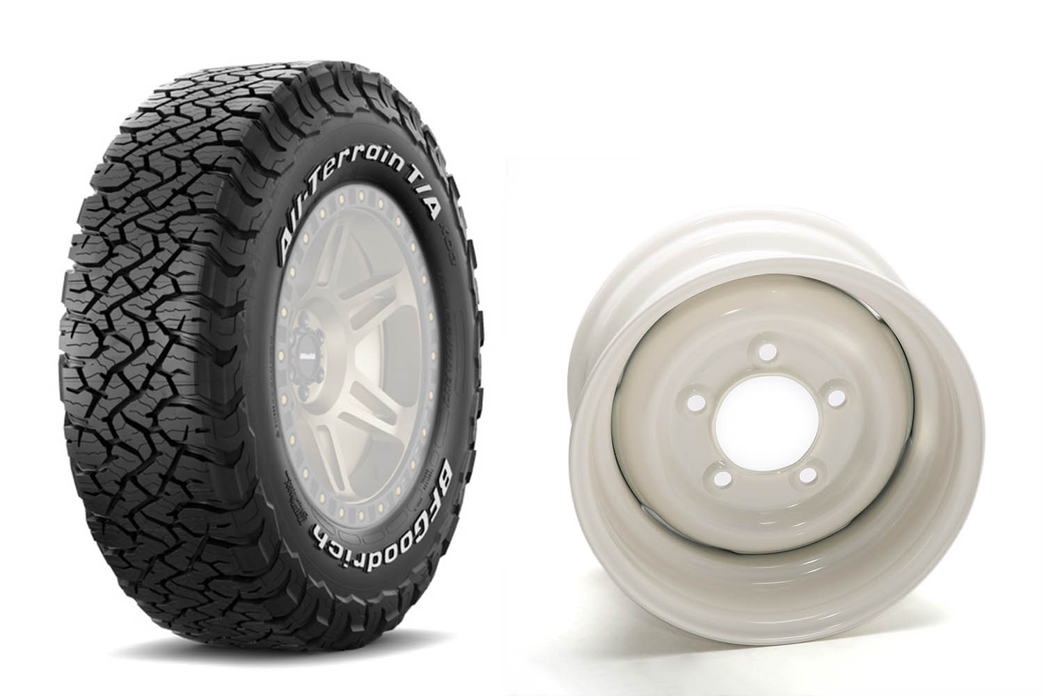 BF Goodrich All Terrain T/A KO3 auf ANR Felge weiß gepulvert