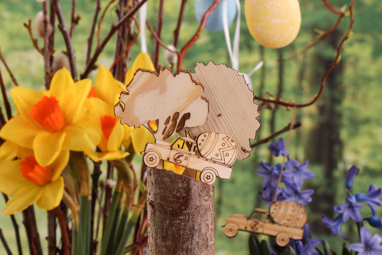 Der Landy bringt das Osterei – Land Rover Serie 3 - Dekoration für Ostern