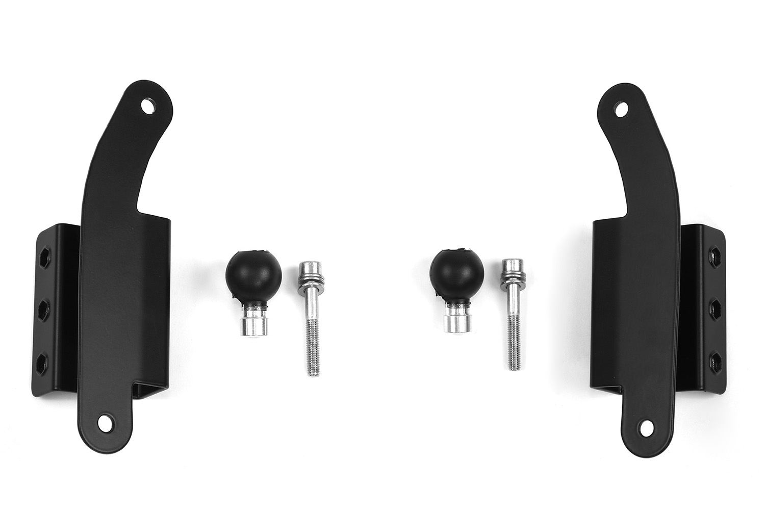 Schwarz lackiertes Halterungs-Set mit Kugelköpfen und Schrau