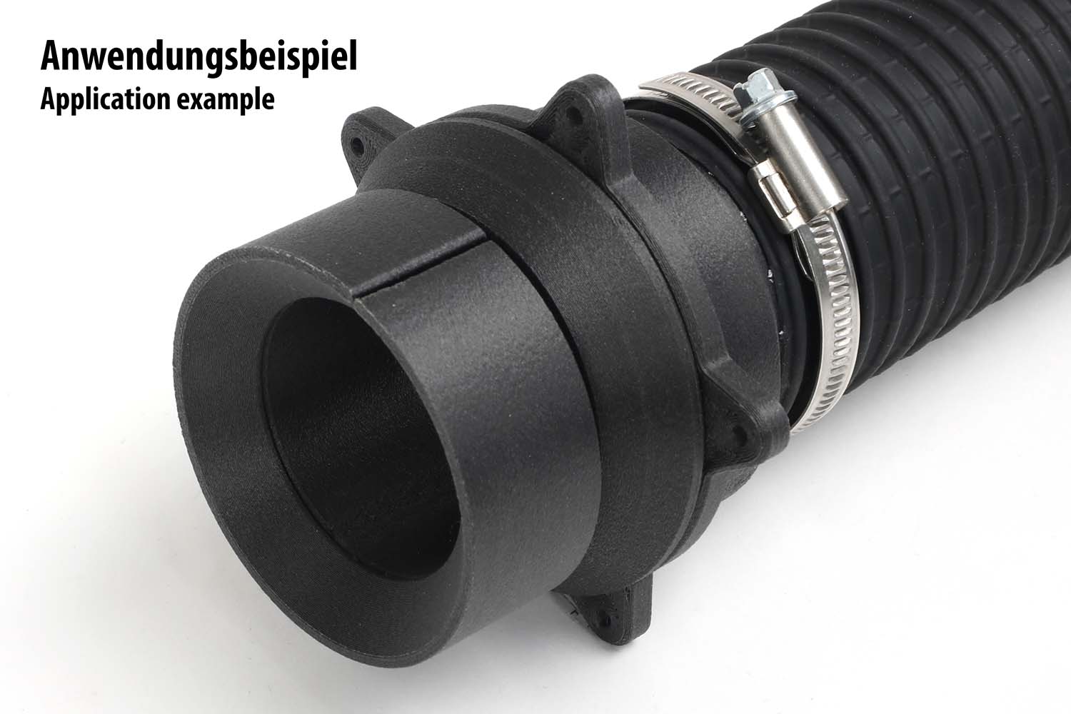 Anwendungsbeispiel, Adapterring für Warmluftanschluss verbaut