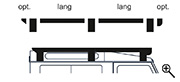 Side view diagram of modular roof rack system