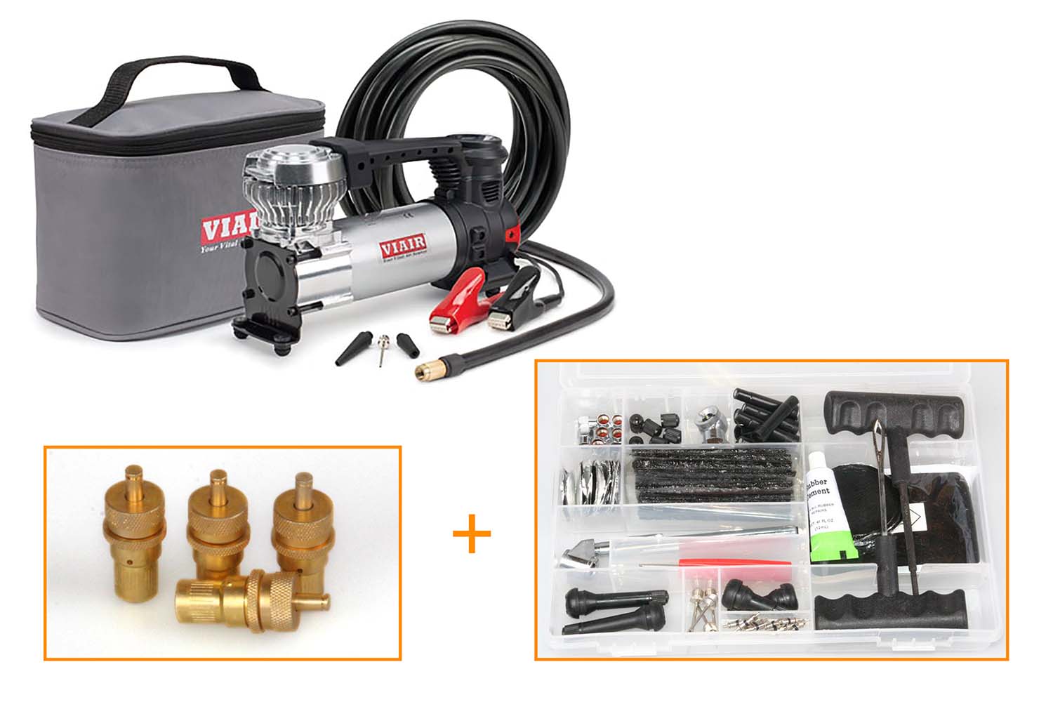 Viair Kompressor-Kit, inkl. Ventile und Reifenreparaturset