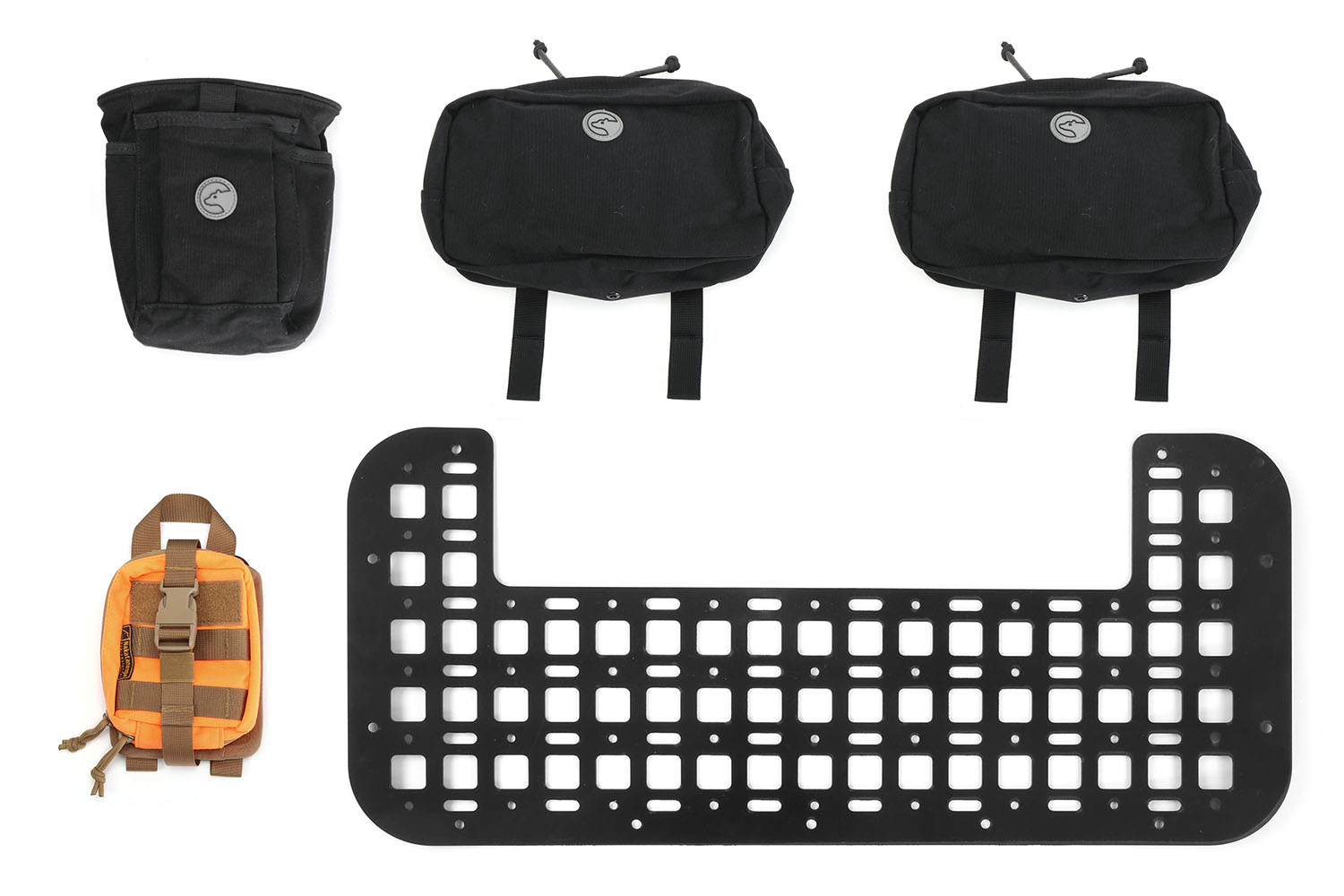 MOLLE bag set incl. first aid bag and HDPE hardbase