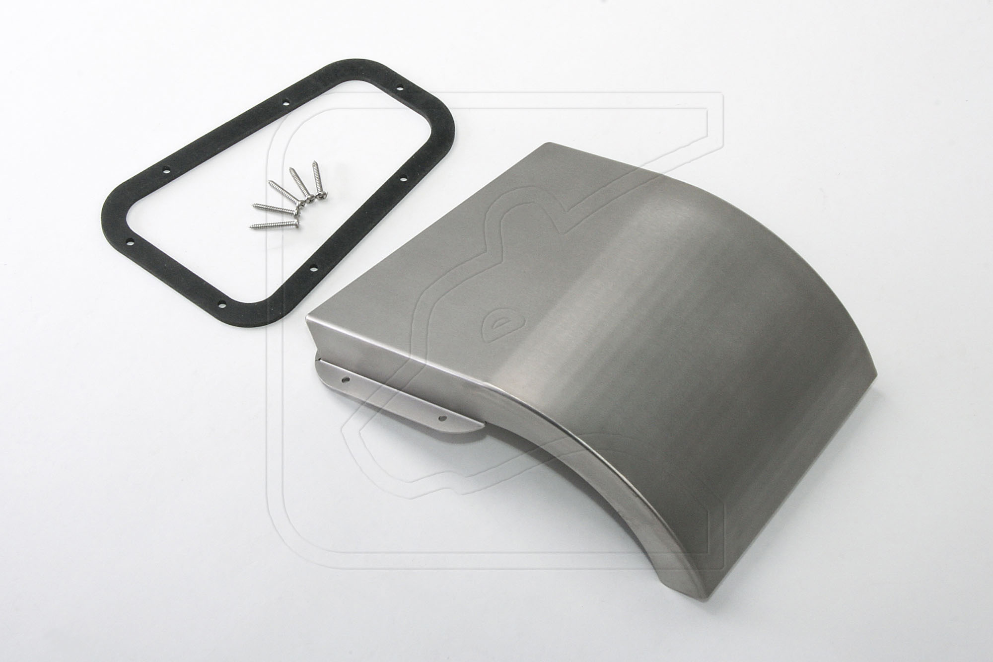 Stainless steel wall vent hood with gasket and screws