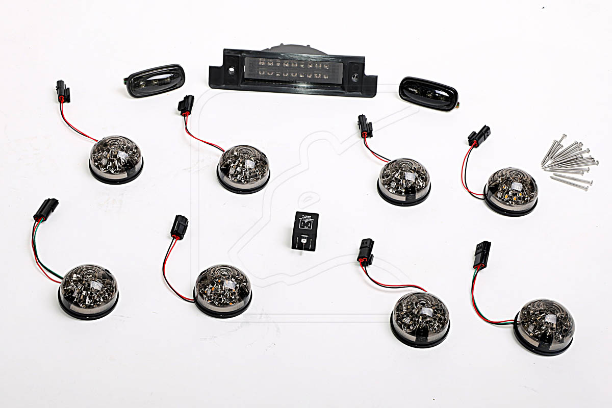 LED Signalleuchten Set in Smoke / Rauchgrau für Defender