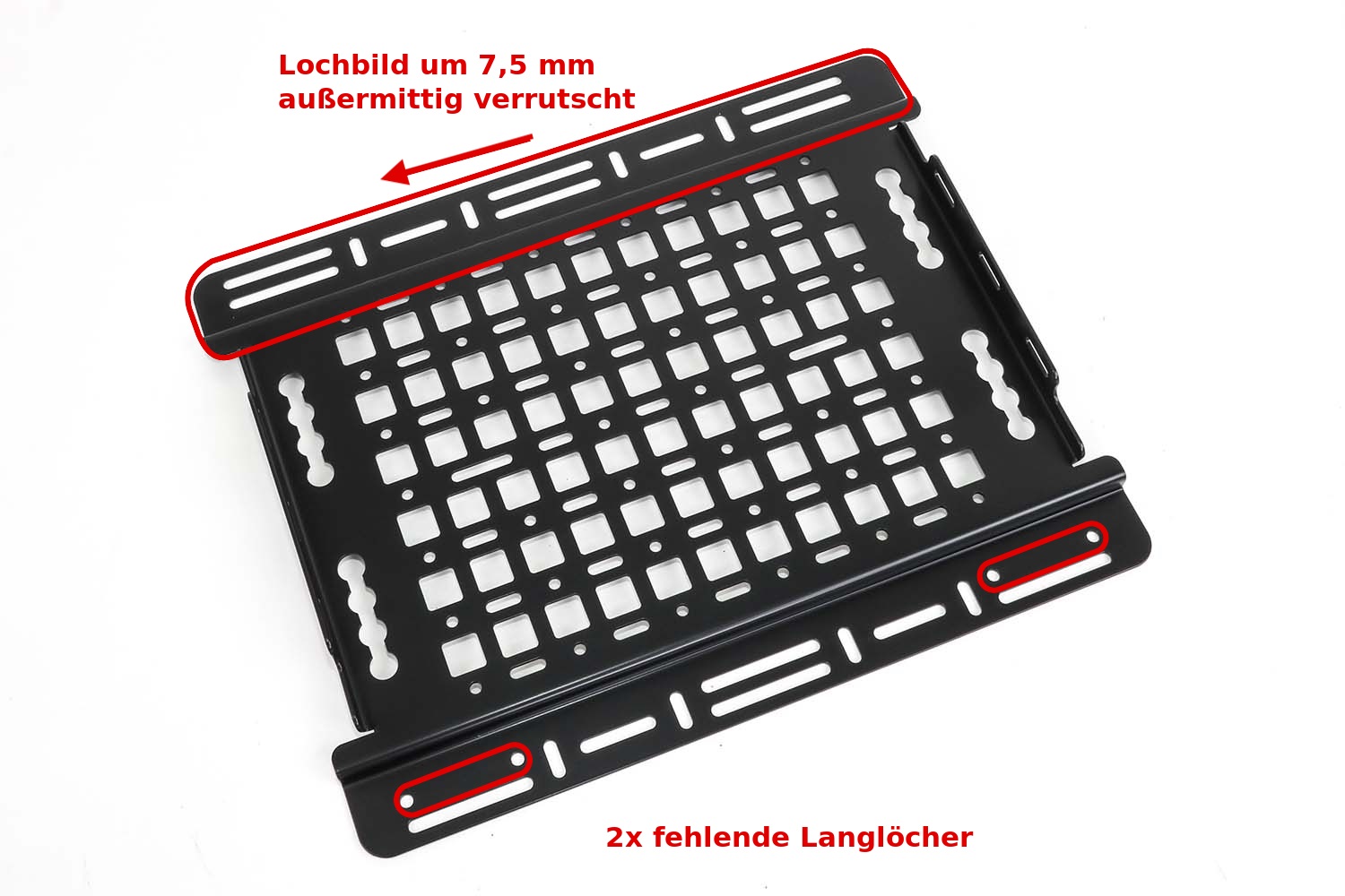 Markierung Lochbild Halteblech für Kanister