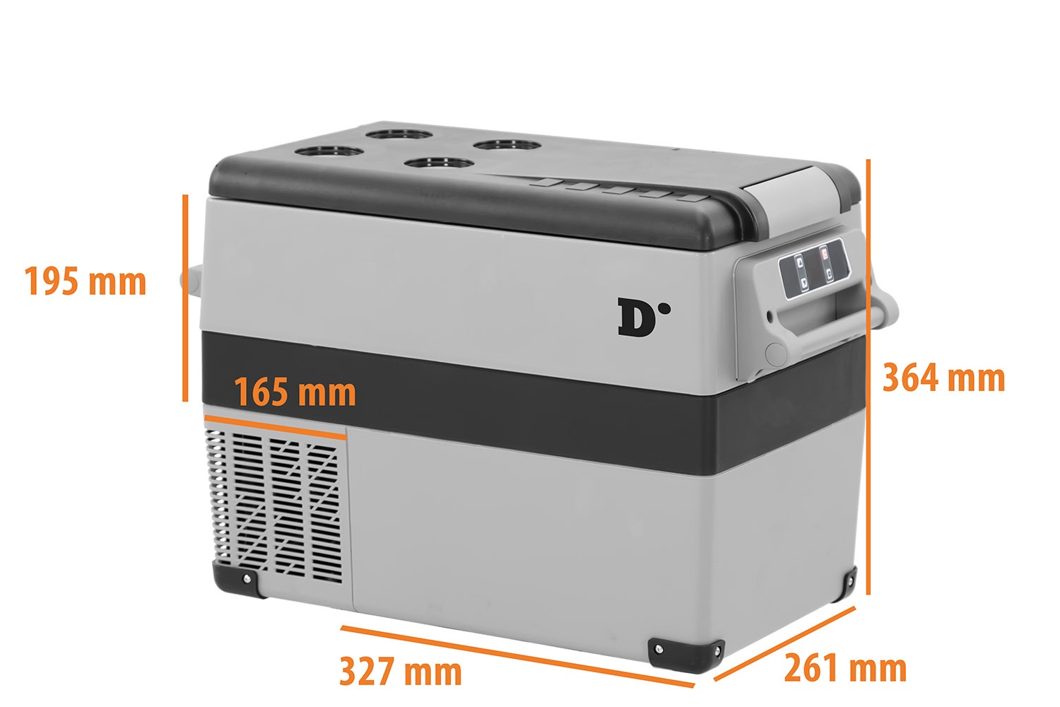 Maße, Kompressor-Kühlbox, 45l