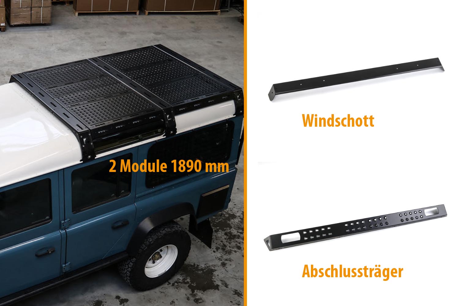 Dachträger mit 2 Modulen