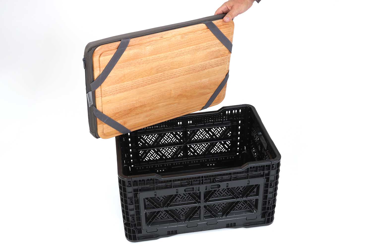 Sitzauflage mit Gummibefestigung am Holzdeckel