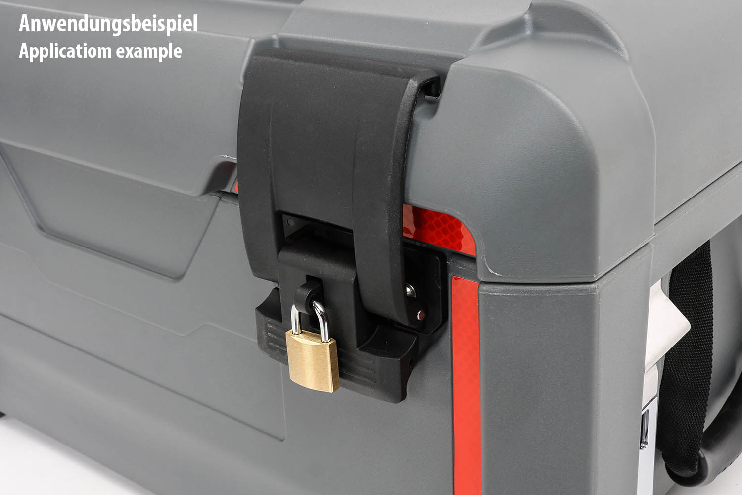 Transportbox, Anwendungsbeispiel, Clipverschluss abgesperrt