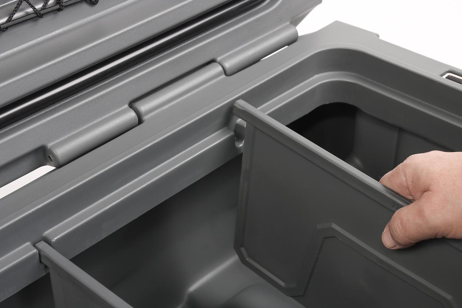 Transportbox, Detailaufnahme Trennwand