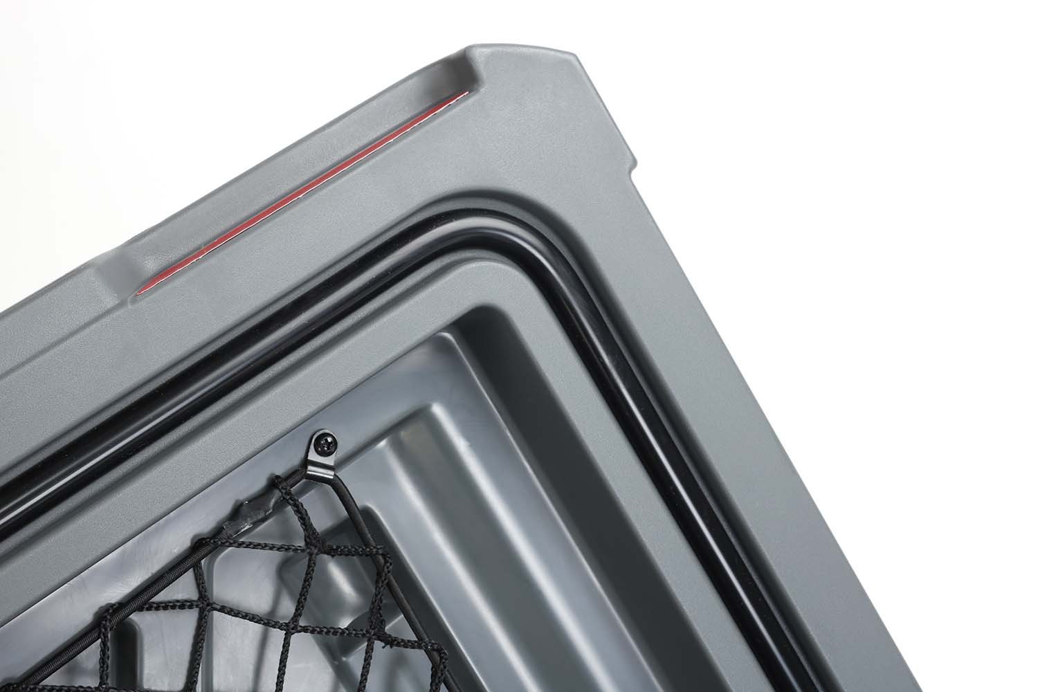 Transportbox, Detailaufnahme Dichtung im Deckel