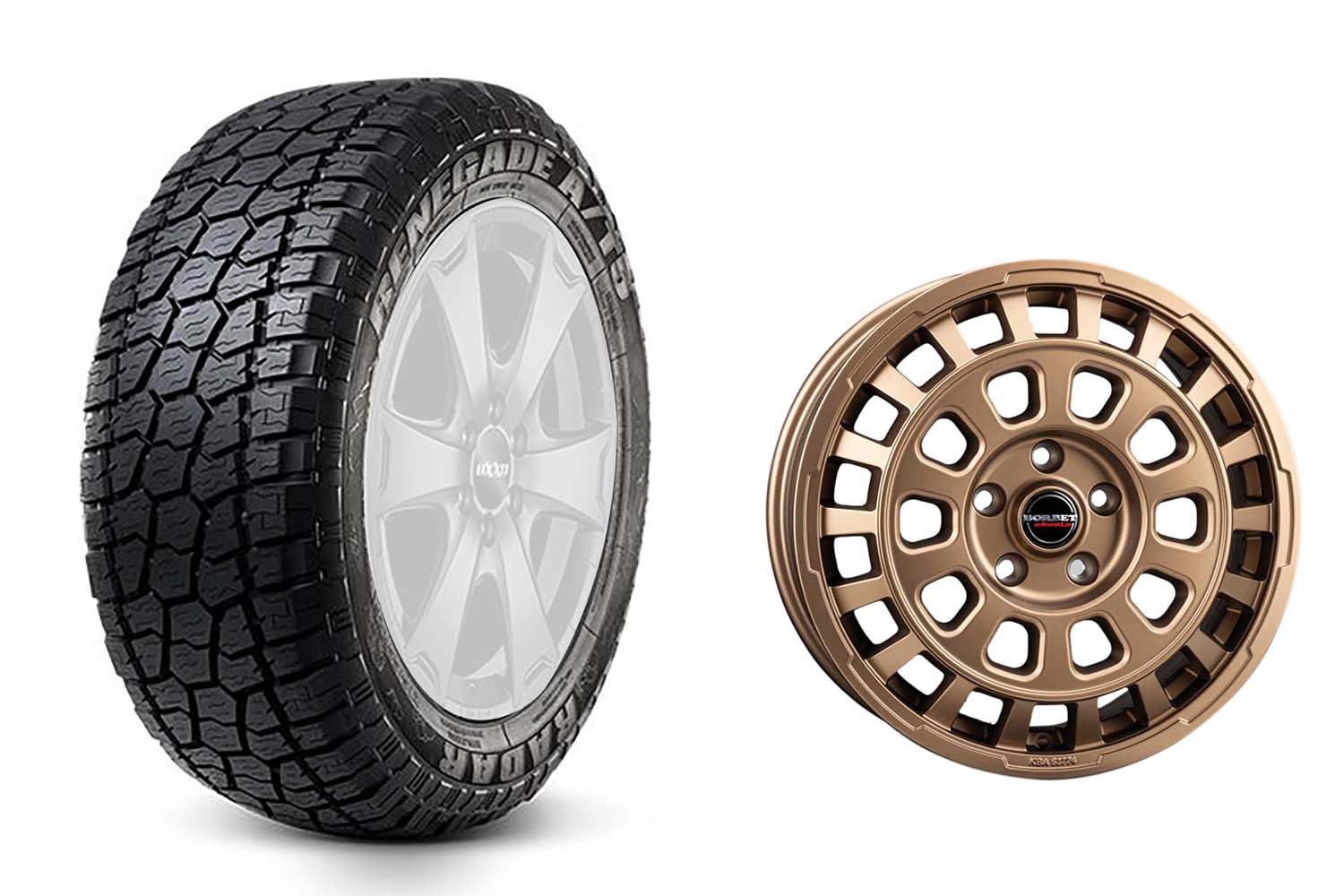 Radar Renegade A/T-5 All Terrain 265/65R18 auf Borbet CW7 matt Bronze