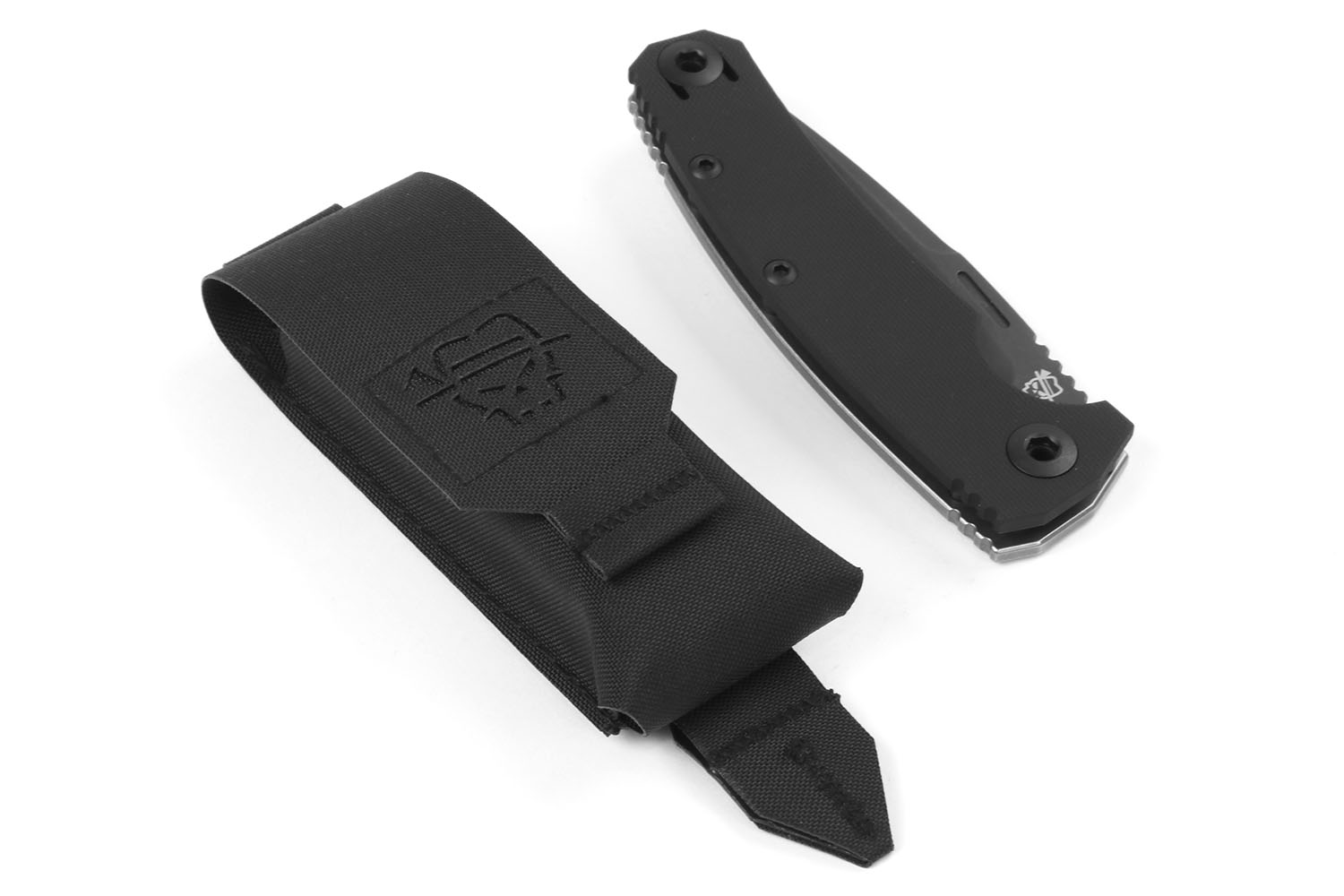 Folding knife, Oberland Arms, G10, black, incl. pouch