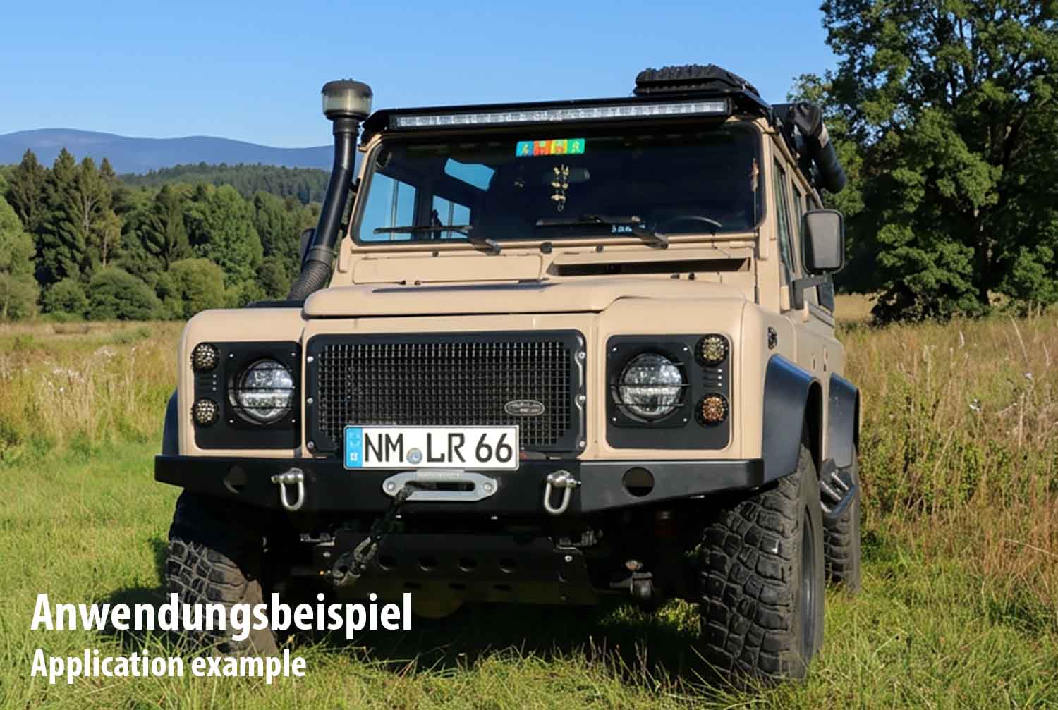 Stoßstange mit Aussparungen für Scheinwerfer, für Defender