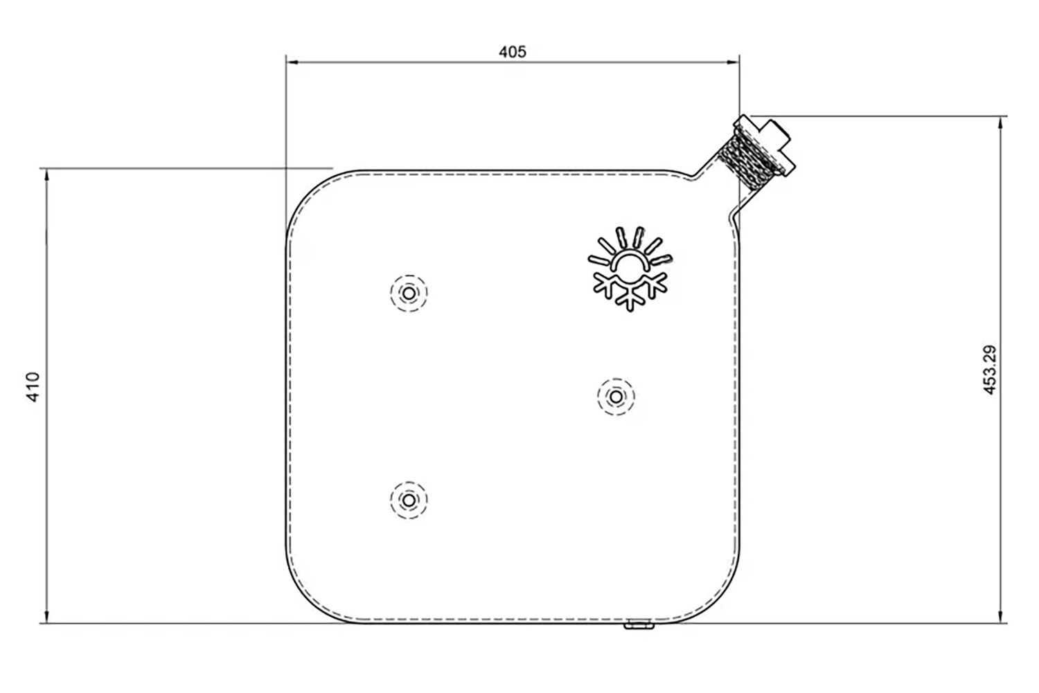 Zeichnung, Zusatztank 10l