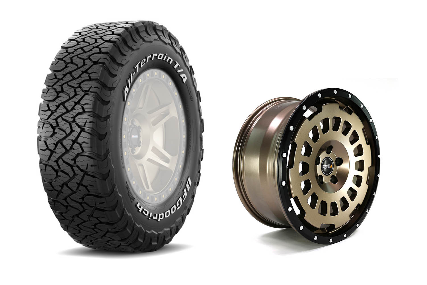 Komlettradsatz BF Goodrich All Terrain T/A KO3 auf Twin-Monotube-Projekt AT 9x20" ET40, terra