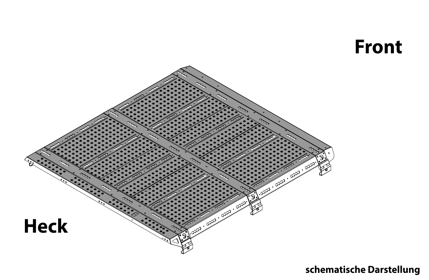 Variante 3, kurzer Dachträger mit drei Querbüglen und zwei geschlossenen Fledern, Windleitbelch und Abschlussträger