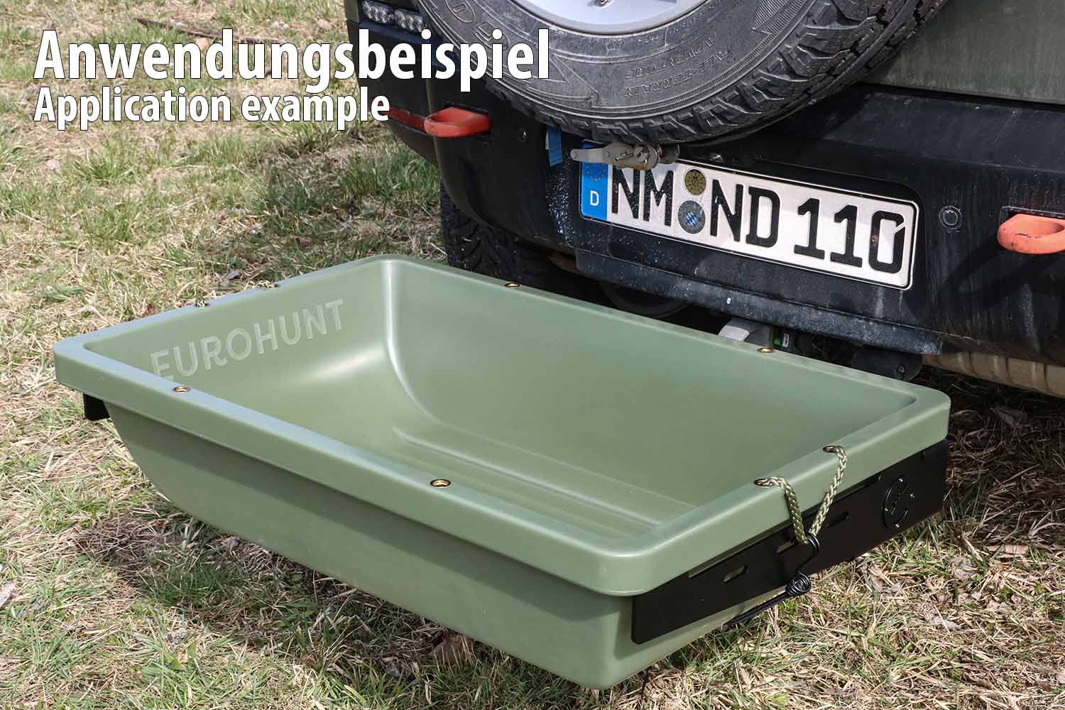 Anwendungsbeispiel, Träger an Fahrzeug, inkl. Wildwanne