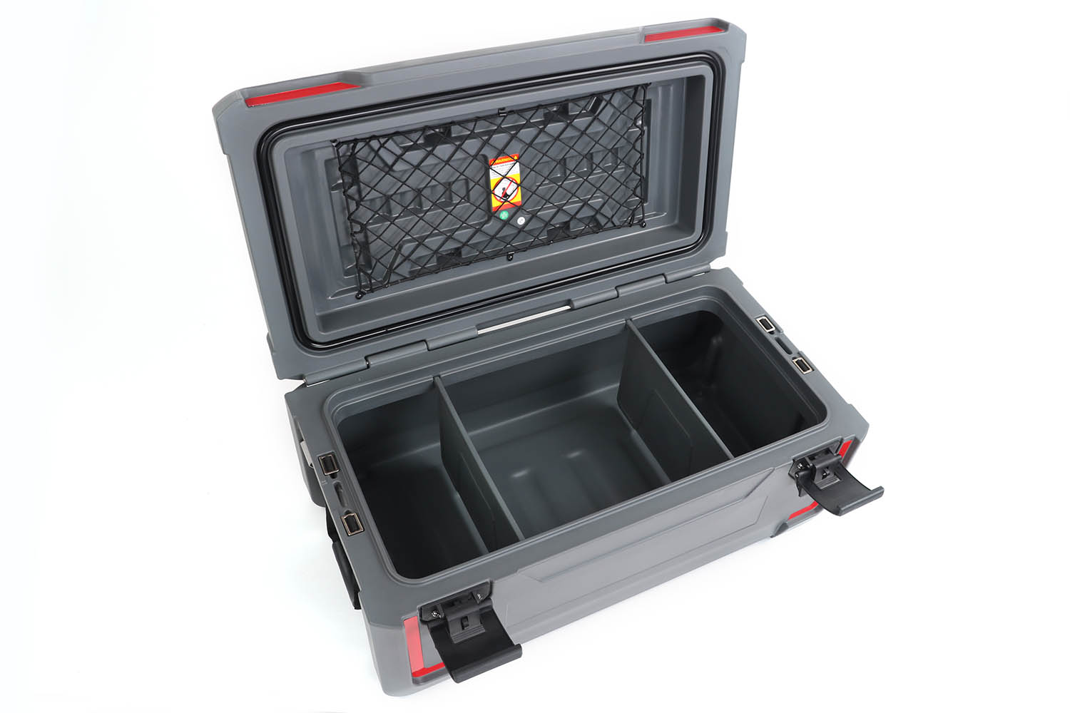 90l Transportbox, Ansicht geöffnet mit Trennwänden