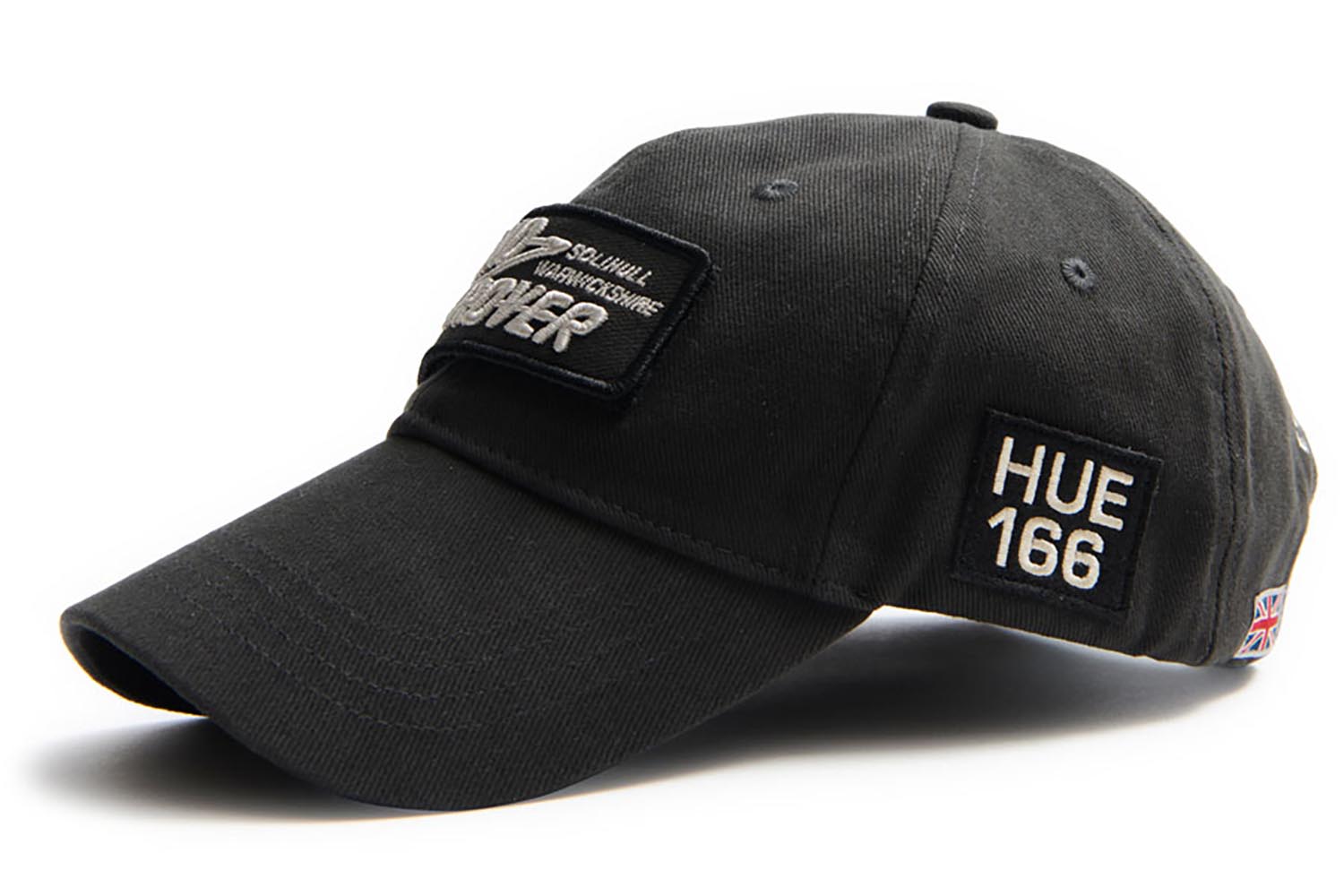 Velcro Slate cap, view from the left