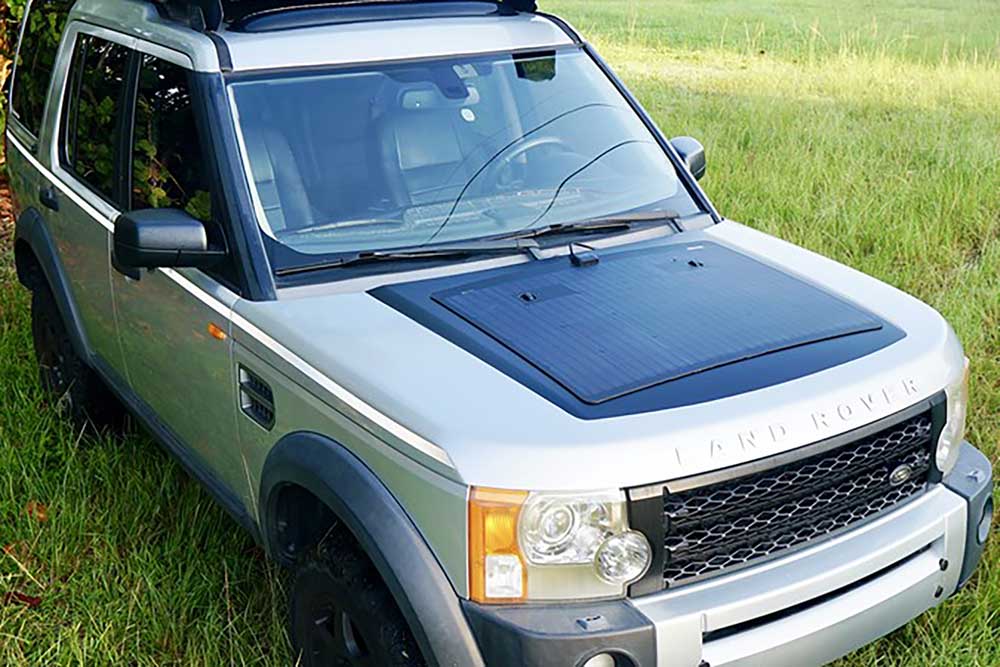 Flexibles 110 W Solarpanel für die Motorhaube von Land Rover Discovery 3 und 4