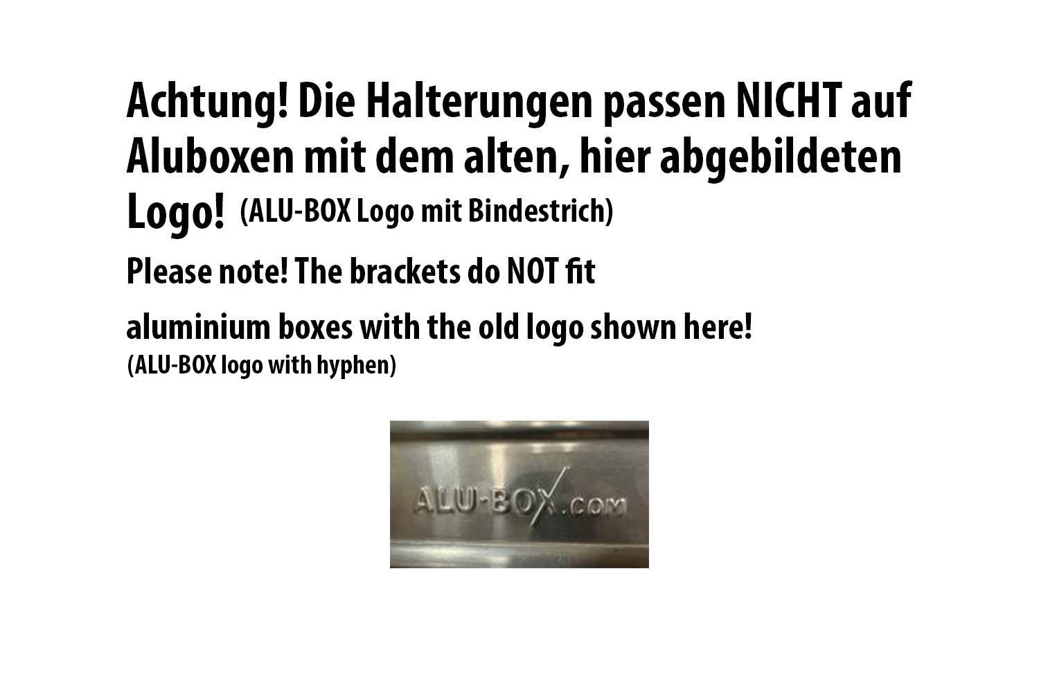 Aluboxbefestigung Information