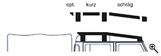 Illustration of a short sloping roof rack on a vehicle