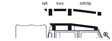 Illustration of angled short roof rack on van