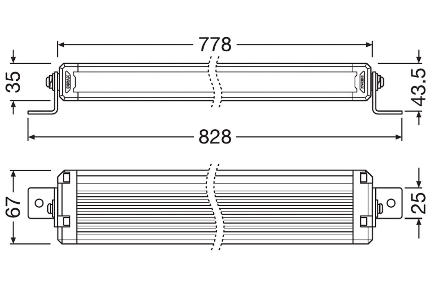 Dimensions, VX750-CB SR SM, side mounting