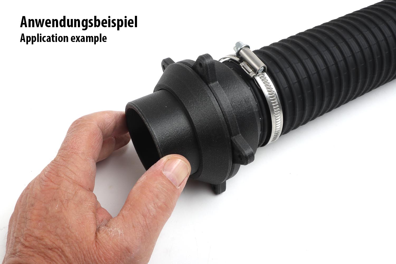 Application example: magnetic hot-air connection, freely rotatable