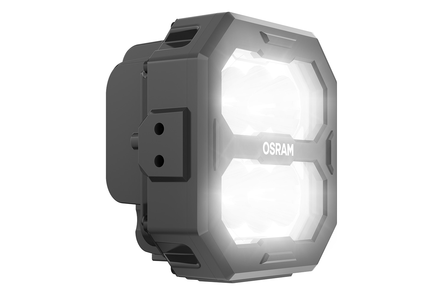 OSRAM LEDriving Cube, PX4500, Spot Beam, Ansicht seitlich, leuchtend
