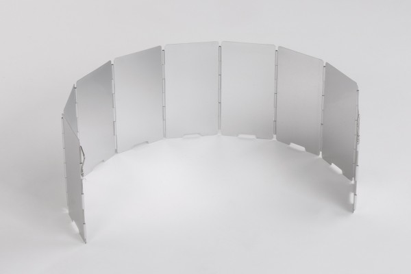 Foldable aluminium windbreak, with 9 slats