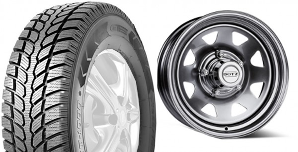 Winter Tire-Set GT-Radial Maxmiler WT 1000 235/85R16 on Dotz Steel Rims for Landrover Defender