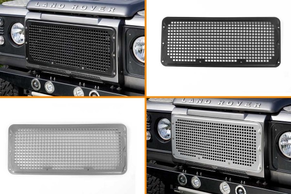 Heritage Style Radiator Grille for Land Rover Defender, silver or black