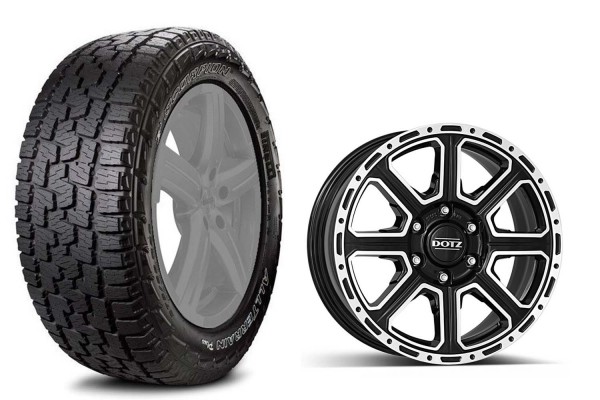 Pirelli Scorpion A/T plus 265/65R18 114T on aluminium rim Dotz Kalahari Dark 8x18"