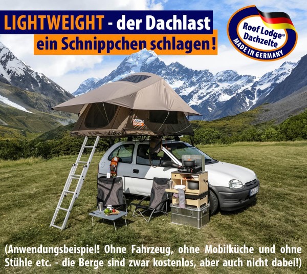 Auto-Dachzelt LIGHTWEIGHT: auch für Fahrzeuge mit geringerer Dachlast geeignet