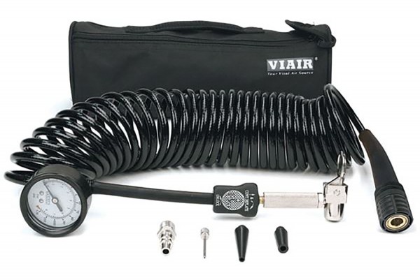 VIAIR Spiral hose braided with 5-in-1 inflator/air deflator