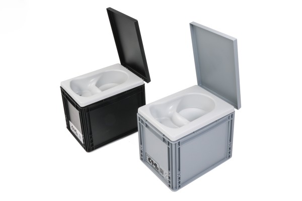 Mini-TrockenTrennToilette, KoMa Kackbox in schwarz oder grau