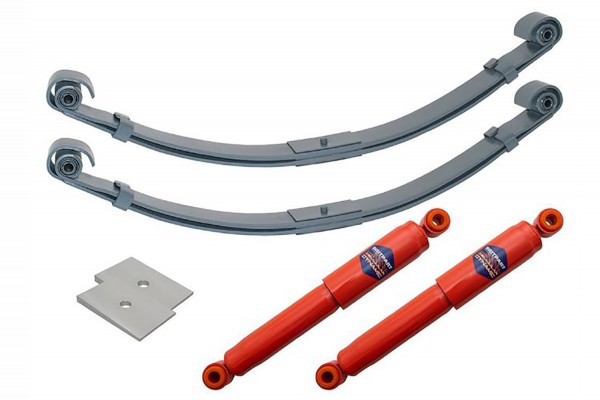 Set Parabolic Springs incl. Shock Absorber for Land Rover Series II, IIA and III 88" and 109" Front