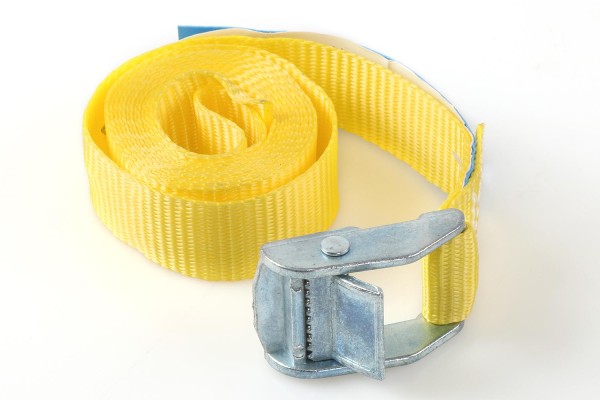Lashing strap with clamp lock, 25mm wide, 2m long