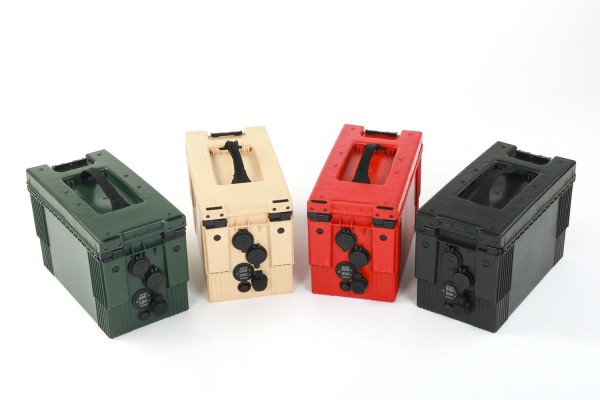 Battery box in various colours, for camping