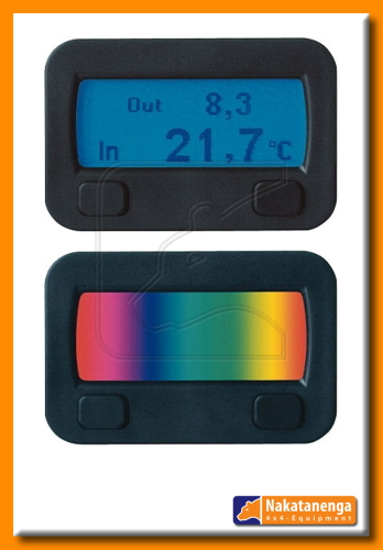 Digitales Zweizonen-Thermometer mit Uhr und Neigungsmesser